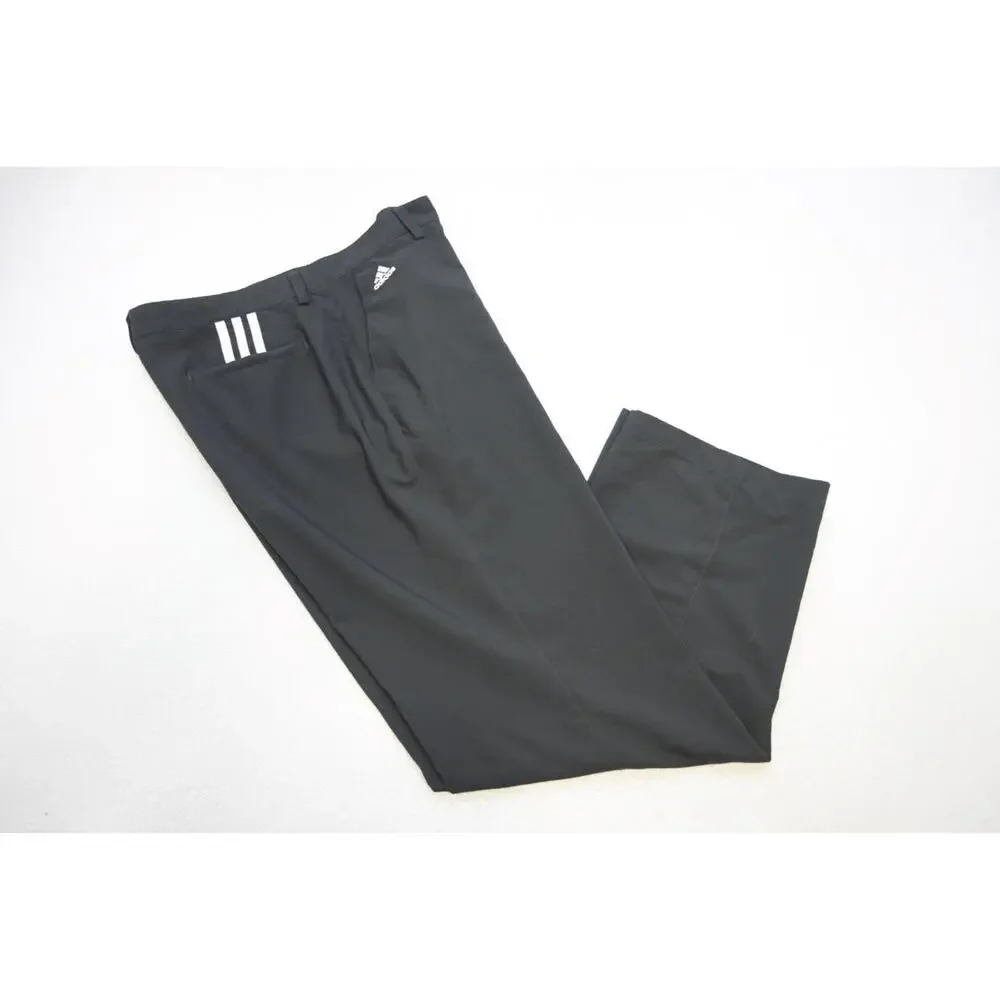 Adidas Golf Pants ClimaLite Black‎ Flat Dry Fitting Athletic Mens Size 36 x 32